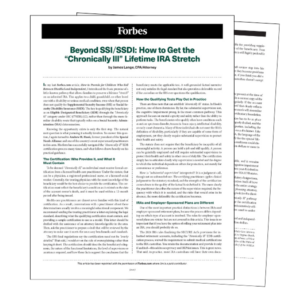 Beyond SSI SSDI - How to Get the Chronically Ill Lifetime IRA Stretch